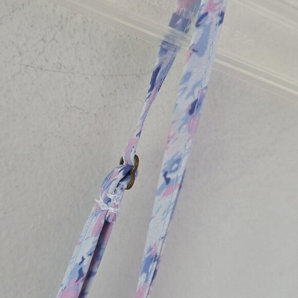 HEARTLOOM | Smocked Dress Tiered Skirt Floral Blue Spaghetti Straps Sz L - Picture 6 of 6